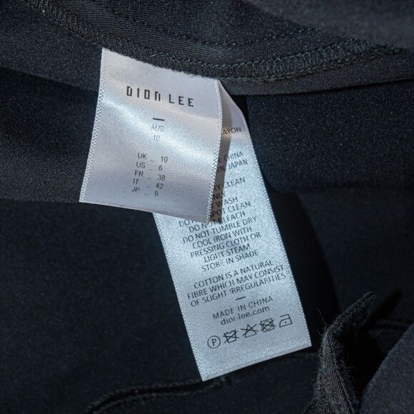 DION LEE Women's Flare Leg Black Pants in size 6 - Picture 7 of 10